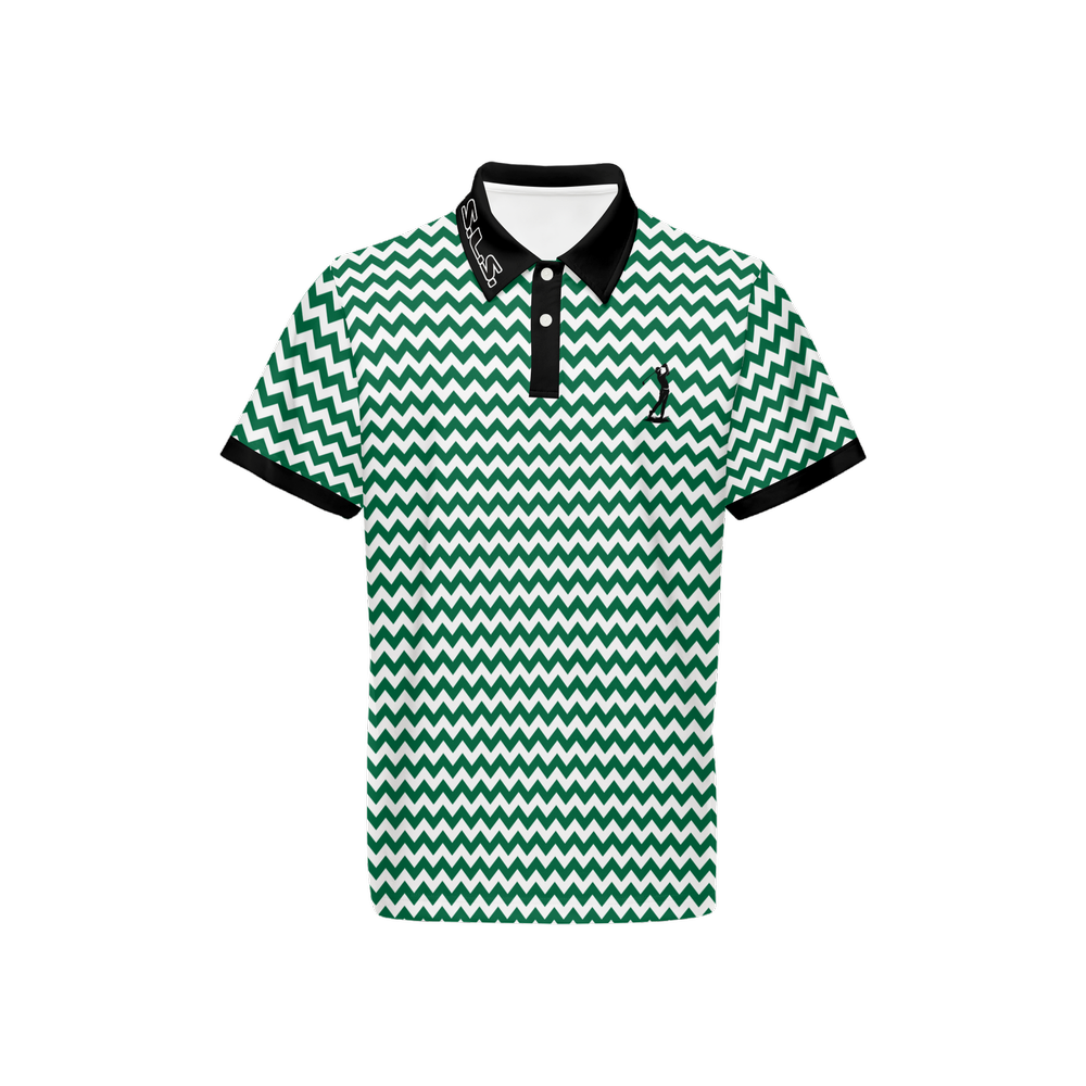 Men's SLS Zig Zag Golf Polo Green