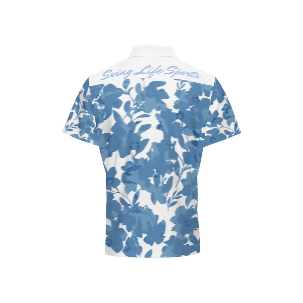 Men's SLS Blue Flower Polo