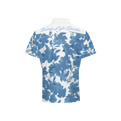 Men's SLS Blue Flower Polo