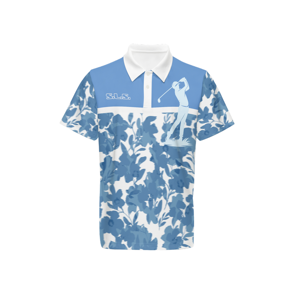 Men's SLS Blue Flower Polo