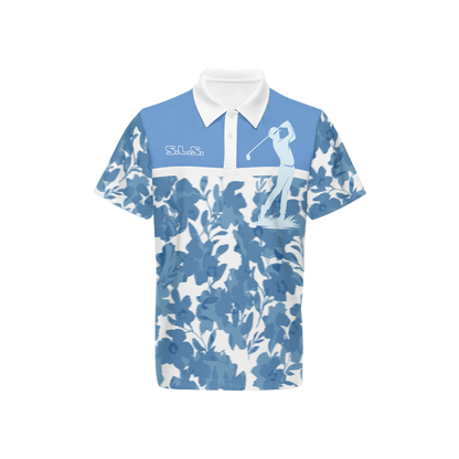 Men's SLS Blue Flower Polo