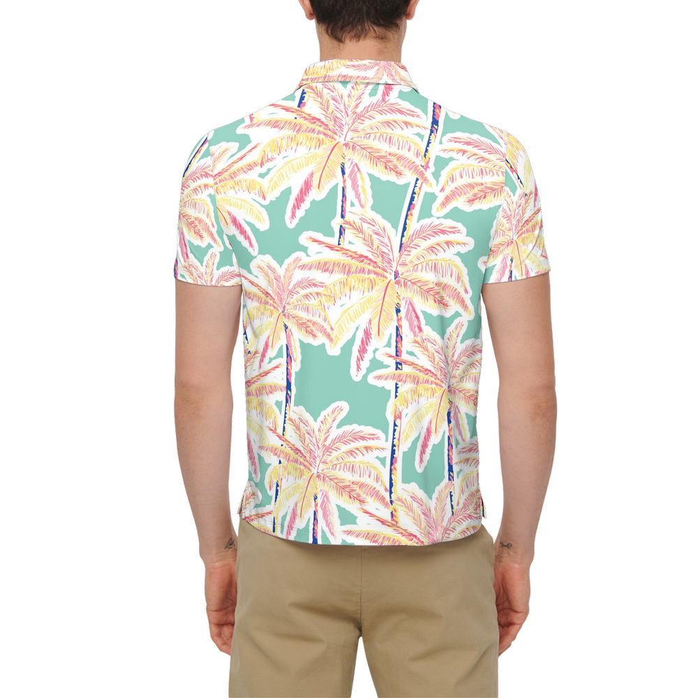 Men's SLIM SLS Palm Trees Polo