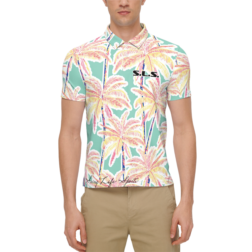 Men's SLIM SLS Palm Trees Polo