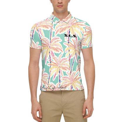 Men's SLIM SLS Palm Trees Polo